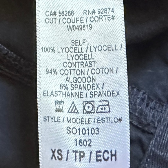 Splendid Chambray Denim Drapey Open Front Jacket - XS, Navy Blue, Lagenlook - Picture 8 of 9